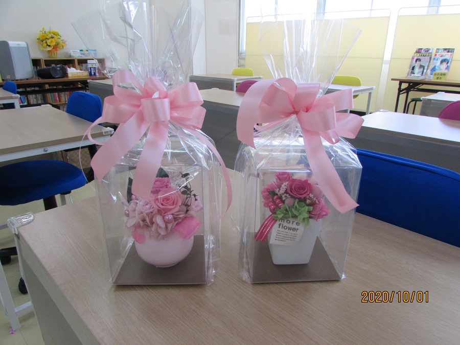 受講生へのお礼の花