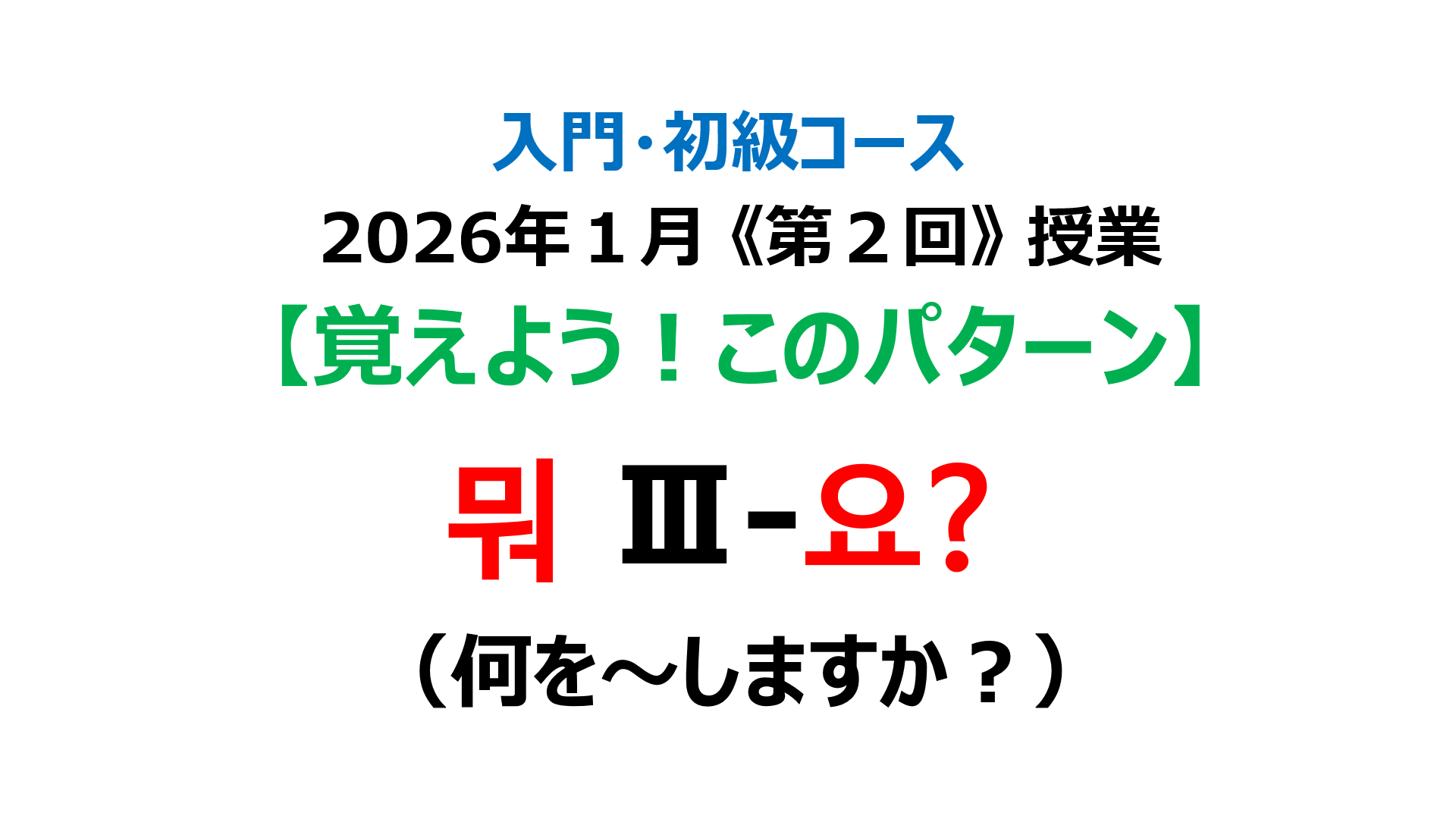 「何を～しますか？」